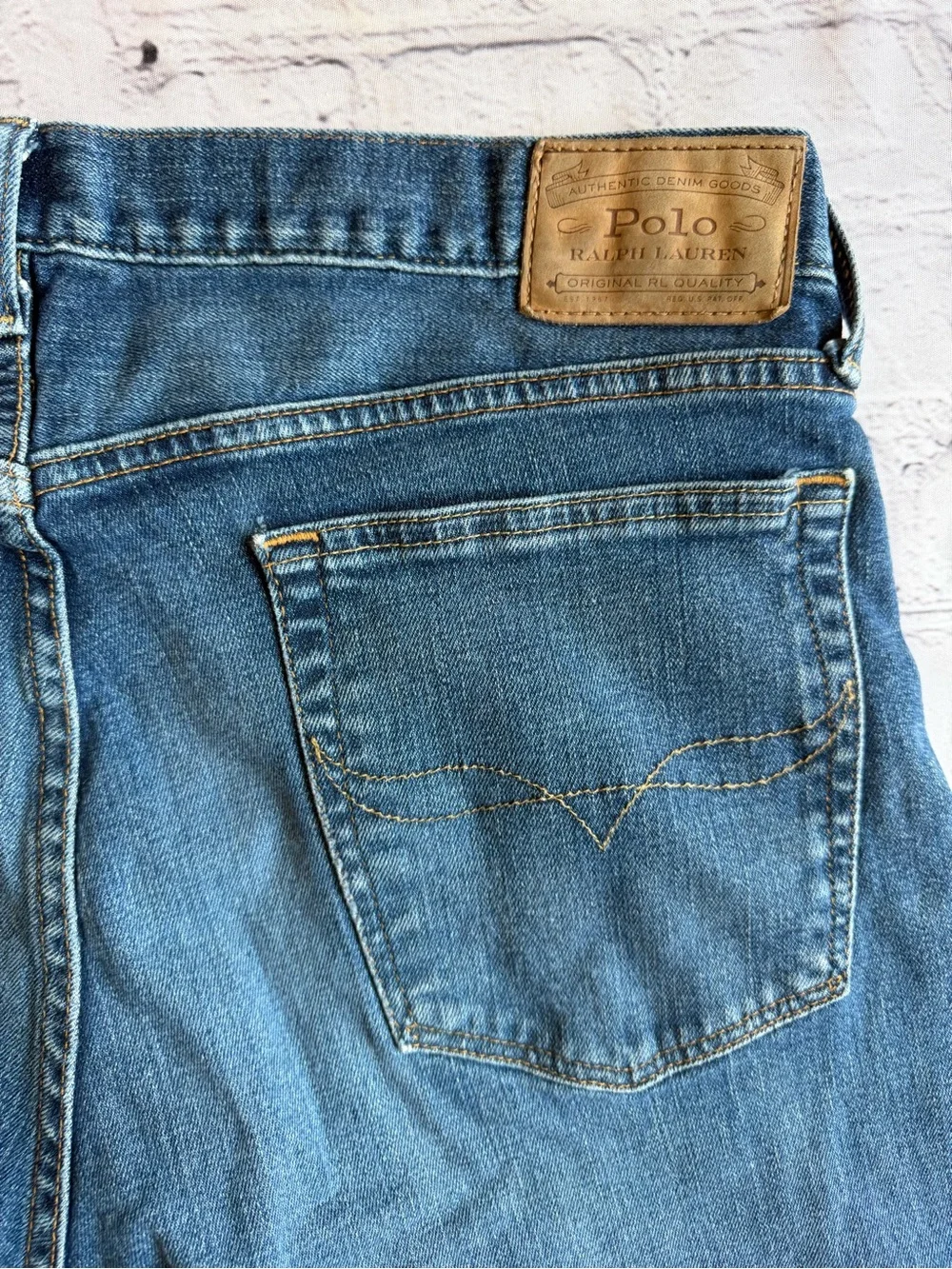 Polo RALPH LAUREN 36x34 THE VARICK SLIM STRAIGHT Mens Jeans Preppy Classic